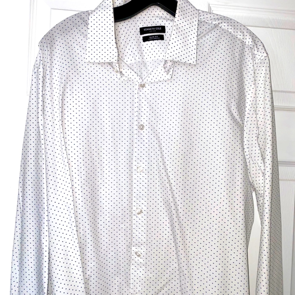 Kenneth Cole blue dot dress shirt
